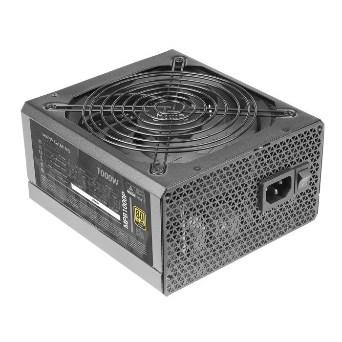 Marsgaming mpb1000p, alimentation modulaire atx 3.0 1000w, garantie de 10 ans, 80plus gold, ventilateur 140mm ai-rpm, condensateurs