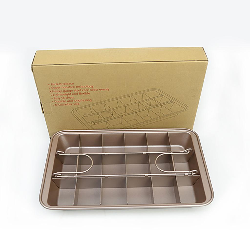 Dělený plech na brownies Nepřilnavý Obdélníkový z uhlíkové oceli Forma na brownies pro pekařské nástroje