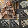Windproof Plaid Scarf Thickened Shawl Wrap Fashion Neck Warmer for Women