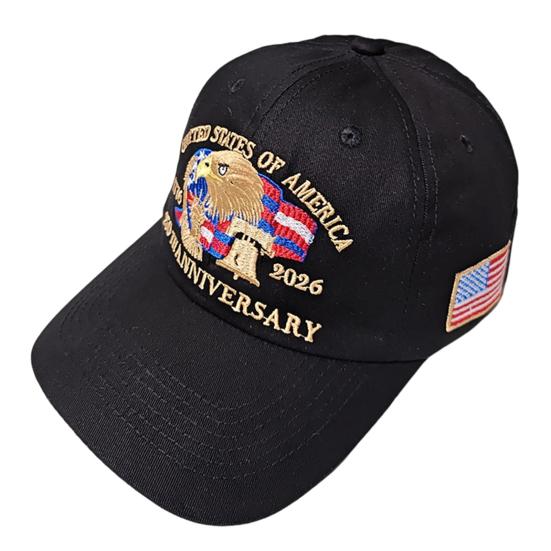 USA 250th Anniversary 1776-2026 Embroidered Patriotic Hat Adjustable Fit Baseball