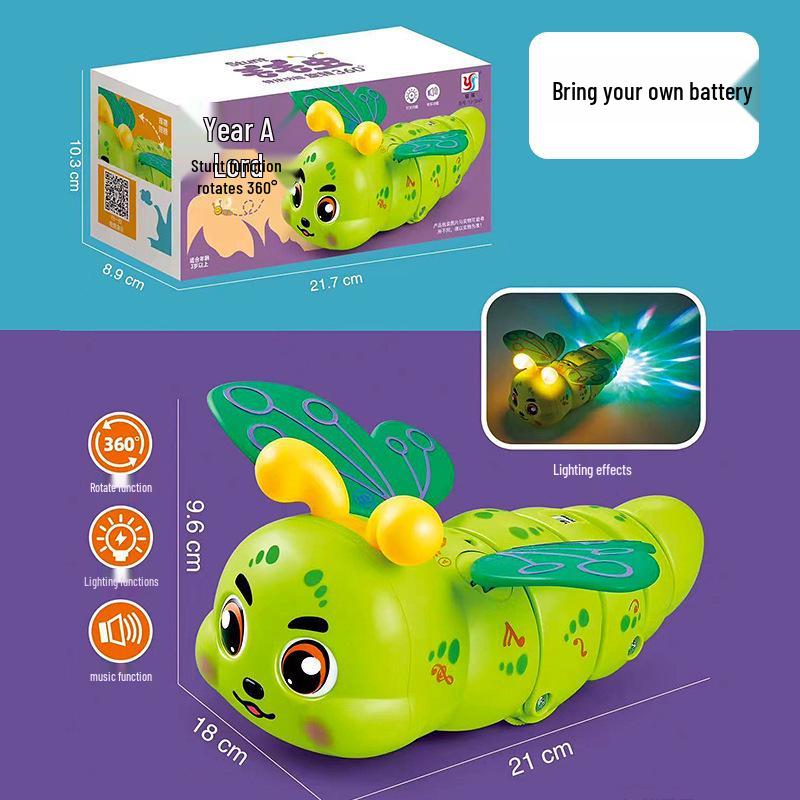 Electric Dancing Crawling Toy: Musical Twisty Worm Caterpillar with Lights for Kids