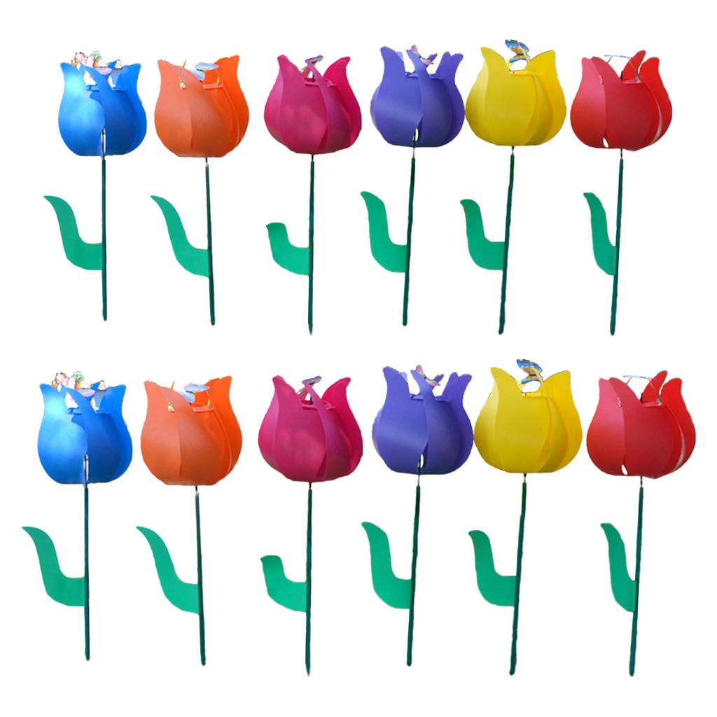 Flower Windmill Playset Toy for Spinners Faux Flower Artificial Windmill Outdoor Decors Pinwheels Yard Adornments