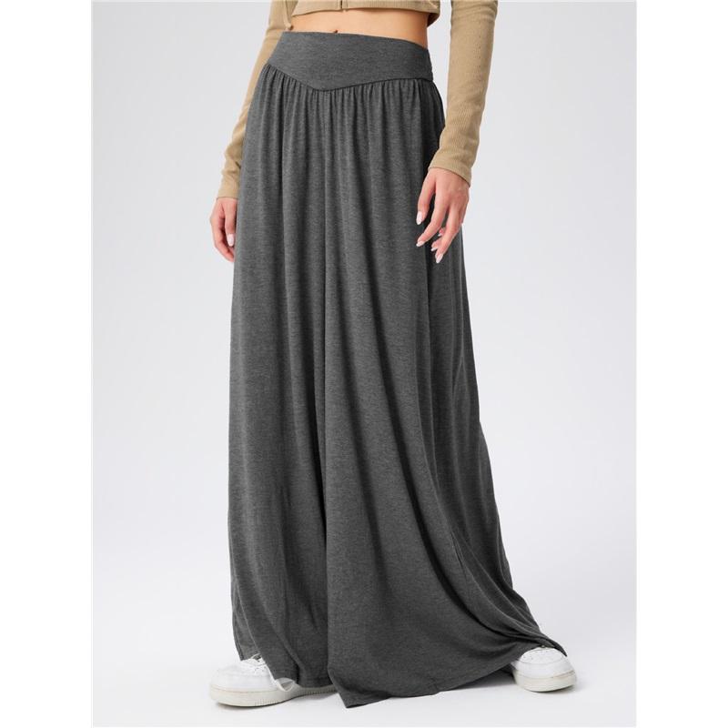 New Style Women's Summer Loose Dance Waist Trousers Drape Casual Solid Color High Waist Wide Leg Pants