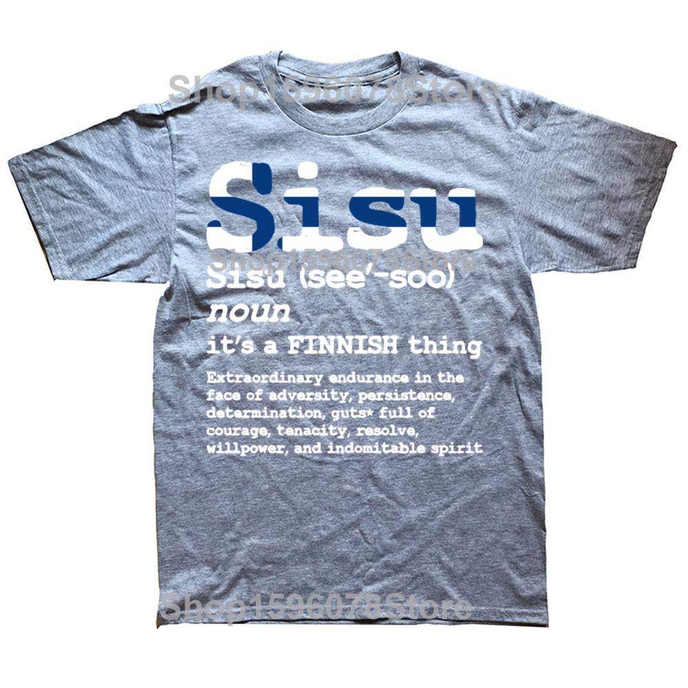 Funny Finnish SISU Strength Courage T Shirts Cotton Birthday Gifts Mens Clothing Fashion Casual Loose Oversized T Shirt