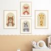 Cartoon Cute Lion Hippo Bear Giraffe Animals Nursery Posters Prints Canvas Painting Wall Art Pictures Baby Room Home Decor