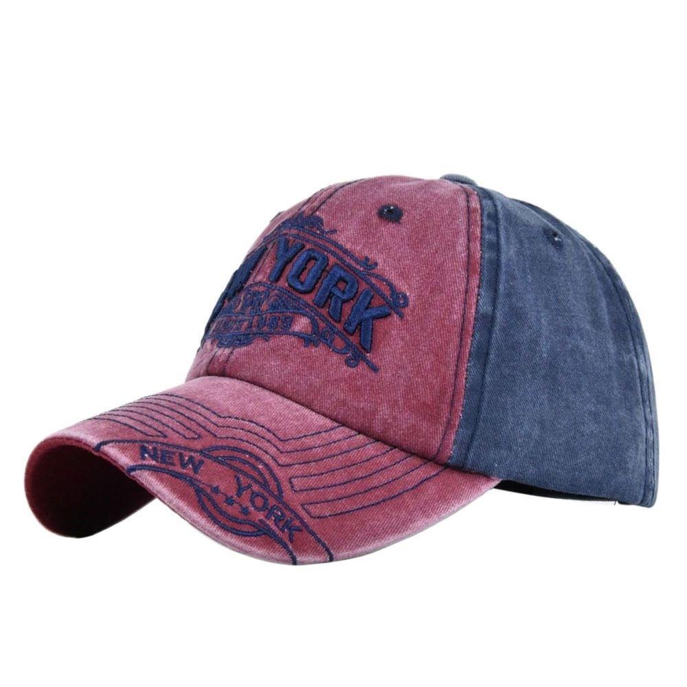 Retro New York Letter Embroidery Baseball Cap Adjustable Hip-Hop Distressed Faded Cap Western Streetwear Hat For Man Women