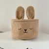 Cesto Portaoggetti Peluche Grande Capacità con Orecchie di Coniglio, Porta Giocattoli Morbido e Organizer per l'Organizzazione della Cameretta dei Bambini
