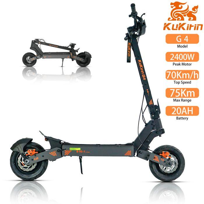 Monopattino elettrico fuoristrada KuKirin G4, motore 2000W, batteria 20Ah, autonomia massima di 75 km, adatto agli adulti