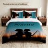 Hunter × Hunter Personalized Custom Name 3‑Piece Bedding Set Soft Duvet Cover Set For Bedroom Home Decor