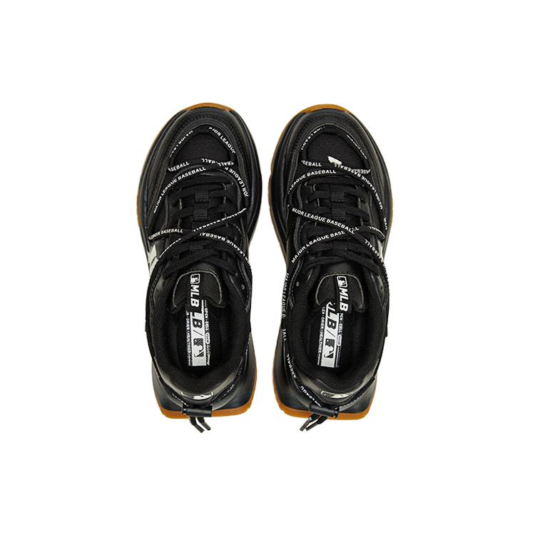 New MLB Chunky Runner New York Yankees Anti Slip And Wear Resistant Height Increasing Low Top Chunky Sneakers Unisex Black 3ASHCRR3N-50BKS