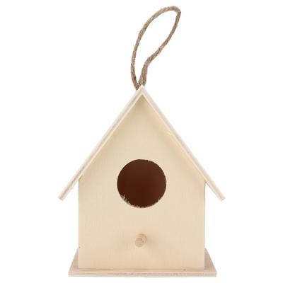 Innovative Wooden Birdhouse Natural Safe Durable Small DIY Wooden Small BirdhouseLarge with Hemp
