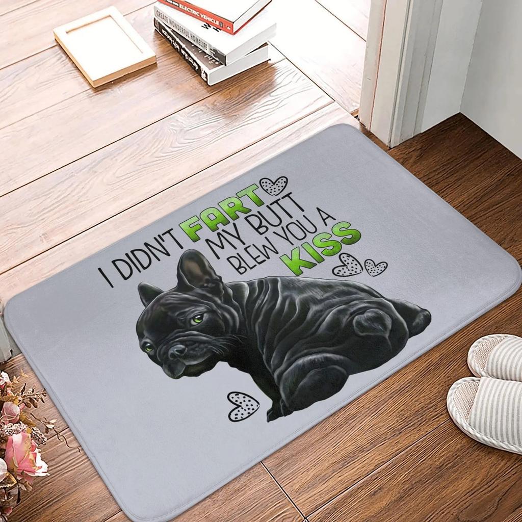 Pop Art Style Carpet  French Bulldog Face Door Mat  Anti Slip French Dog Pet Gift  Kitchen  Bedroom Entrance  Garden Carpet