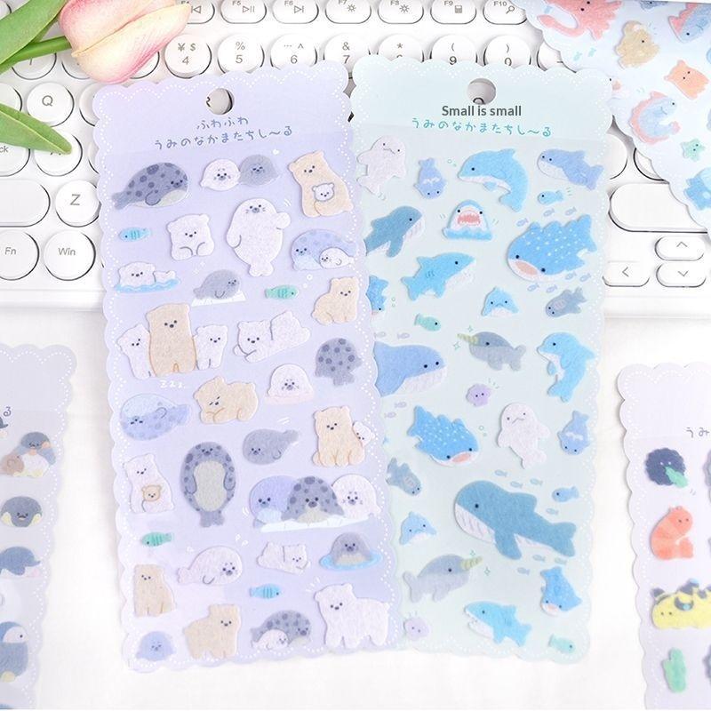 1Pc Cute Cartoon Animals Felt Cloth Sticker 3D Relief Stickers Fun Scrapbooking Diy Diary Decoration Stationery Stickers