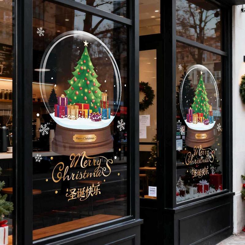Christmas Crystal Display Case Static Electricity Window Stickers Christmas Decoration Creative Glass Stickers