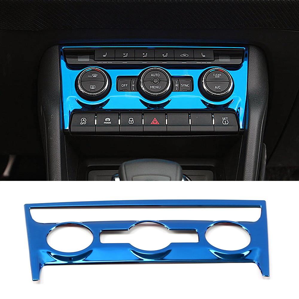 For Skoda Karoq 2017- Car Interior Central Console Part Refit Trim Stainless Steel Accessories Decoration Modify