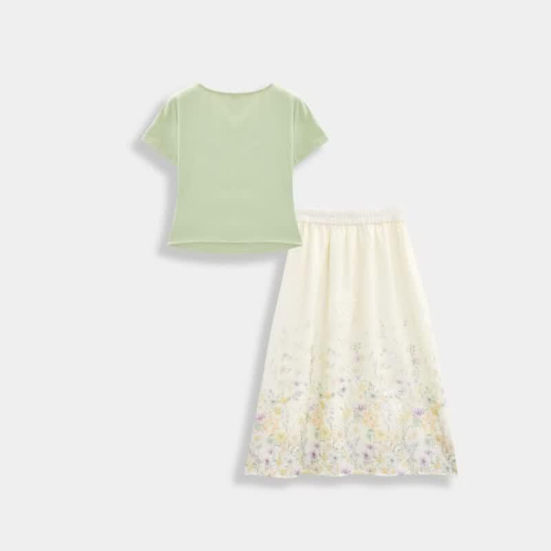 IEF Petite French Style Two-Piece Long Skirt Set