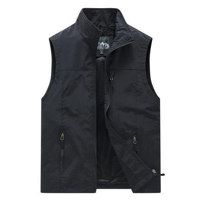 Men's Outdoor Waistcoat Casual Spring and Autumn Thin Autumn Solid Color Workwear Sleeveless Jacket