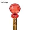 Red Glass Ball Walking Cane Fashion Decorative Luxury Stick Decorative Cane Elegant Fashion Cosplay Alloy Crosier Stick 92cm