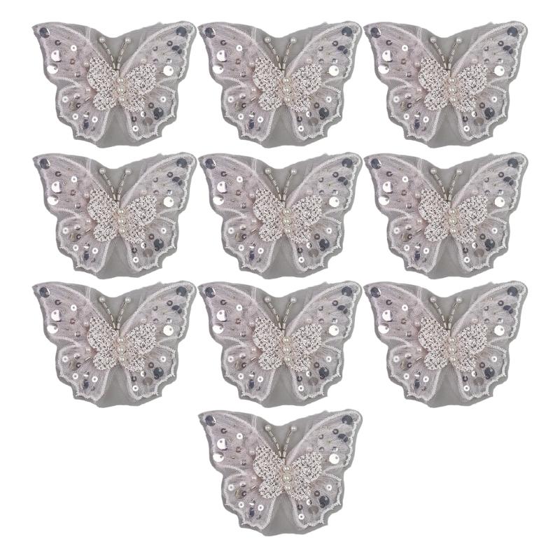 Glittering Sequins Butterfly Applique Decoration For Fabric Improvement On Hats Bags And DIY Ideas