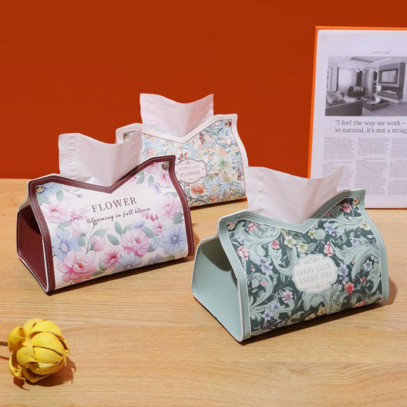 Leather Tissue Box For Home Living Room Decoration Car Tissue Box Bedroom Kitchen Desktop Light Luxury Napkin Holder