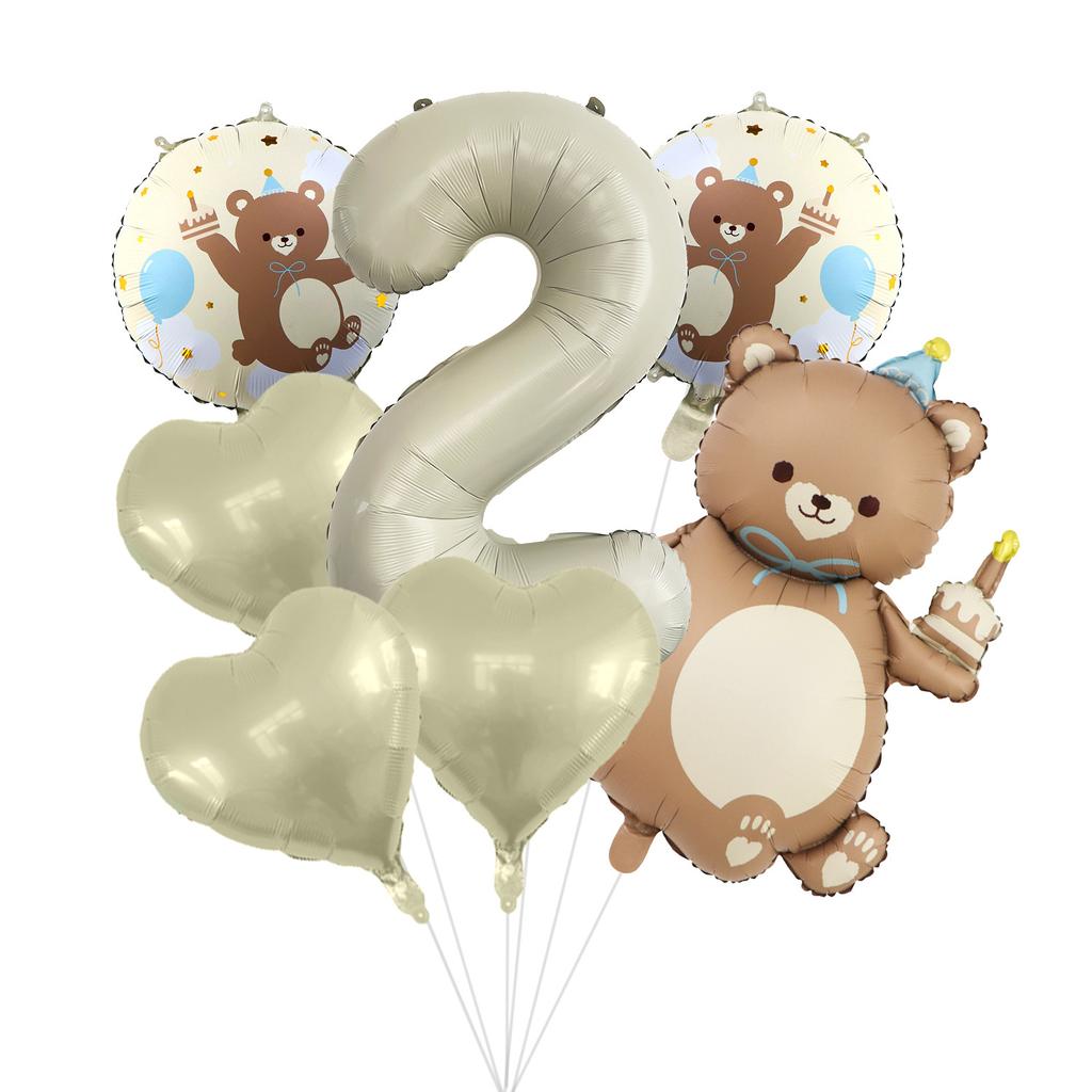 Magic Cake Bear Aluminum Film Balloon Set Birthday Party Balloon Decoration Venue Photo Arrangement