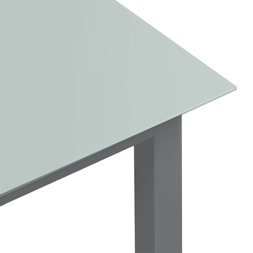 vidaXL Gartentisch Hellgrau 80x80x74 cm Aluminium und Glas