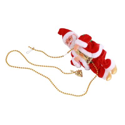 Electric Climbing Santa Claus On Beads Chain Moving Figure Hanging Xmas Ornament Toys