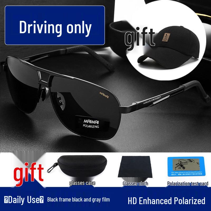 Men's Polarized Day & Night Sunglasses: Anti-UV HD for Driving & Fishing