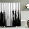 Modern Black White Shower Curtain With Abstract Art Design For Bathroom Decor Various Sizes Available