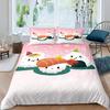 Japanese Sushi King Queen Duvet Cover Little Cat Bedding Set Novelty Cartoon Pet Animal Japan Food White Polyester Quilt Cover