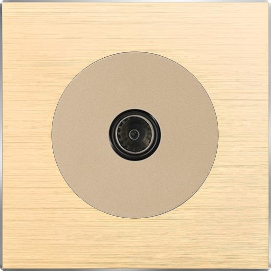 Hoge Kwaliteit Retro Stijl Aluminium Wandlichtschakelaar - Koffiekleurige LED Indicator met Resetknop Universele Elektrische Socket