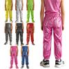 Unisex dětské lesklé metalické kalhoty S elastickým pasem Kalhoty Unisex Taneční oblečení Scénický outfit