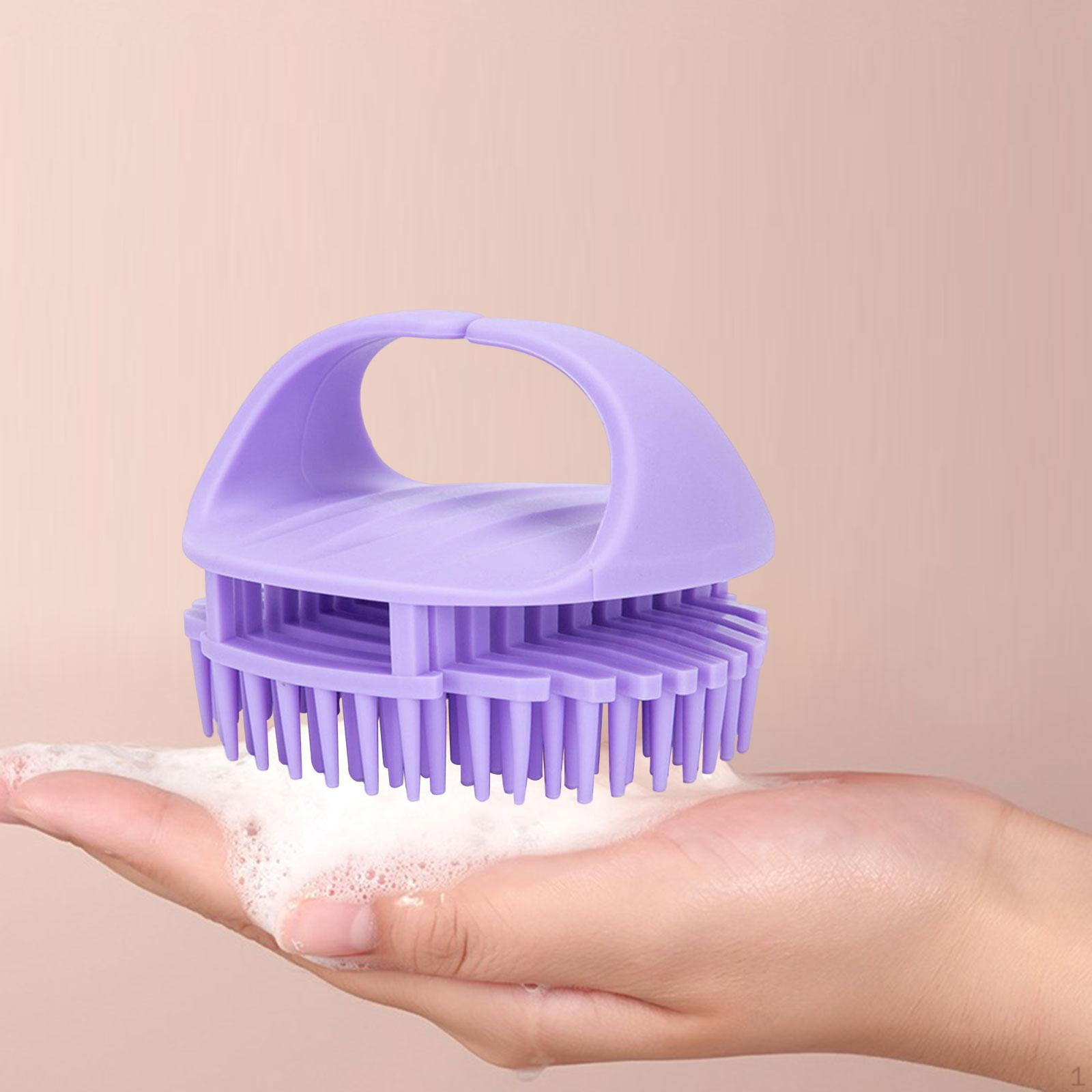 

Щетка для шампуня для кожи головы с мягкой силиконовой щетиной, скребок для головы для душа фиолетовый