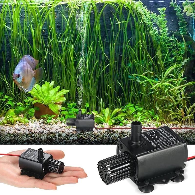 Mini Ultratyst Sänkbar Pump Akvarium Trädgård Damm USB Fontän Vattenpump DC 5V 250L/H QR50A