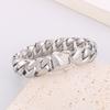 18mm Punk Polished Stainless Steel Cuban Chain Bracelet Men's Chunky Day Button Accessories Party Gift Fashion Jewelry