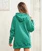 2024 Women's Solid Color Hooded Split Shoulder Sleeve Fleece Sweatshirt for Autumn and Winter
