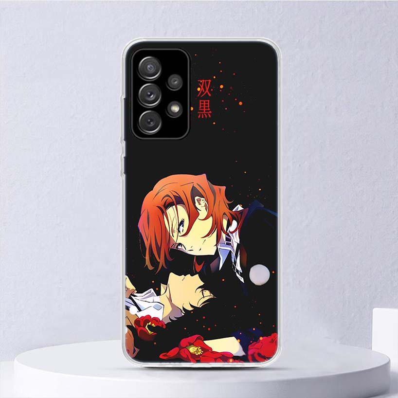 Bungo Stray Dogs Double Black Soft Case For Samsung Galaxy A15 A14 A13 A12 A55 A54 A53 A52 Phone Cover A35 A32 A33 A25 A23 A22 A
