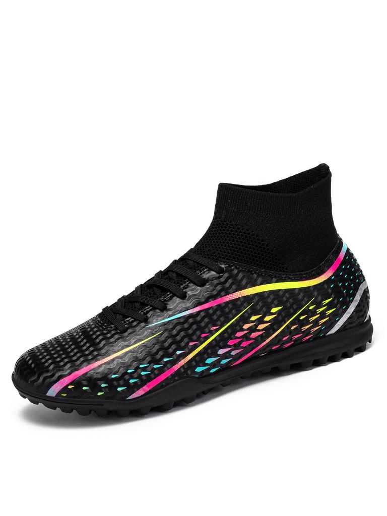 Training Leisure Dual-use TF Soccer Boots Adults PU Mesh Cloth Reinforced Rubber Stud Anti-slip Wearproof Daily Turf Athletic Sh