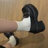 French British Style Shallow Mouth Mary Jane Single Shoes Women's 2025 Spring New Models with Skirts Jk Small Leather Shoes Platform Versatile