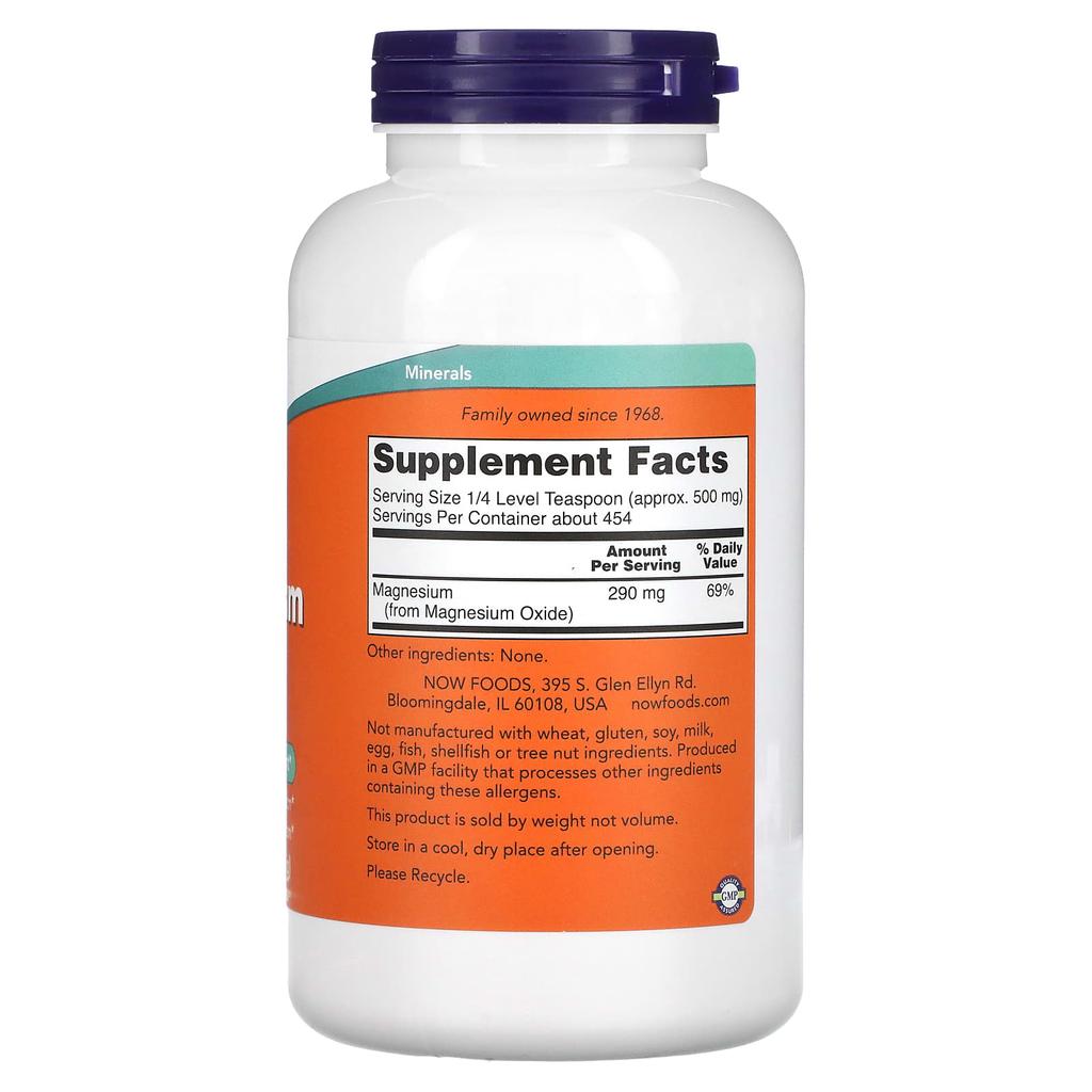 Now Foods Magnesium Oxide Pure Powder, 8 Oz (227 G)