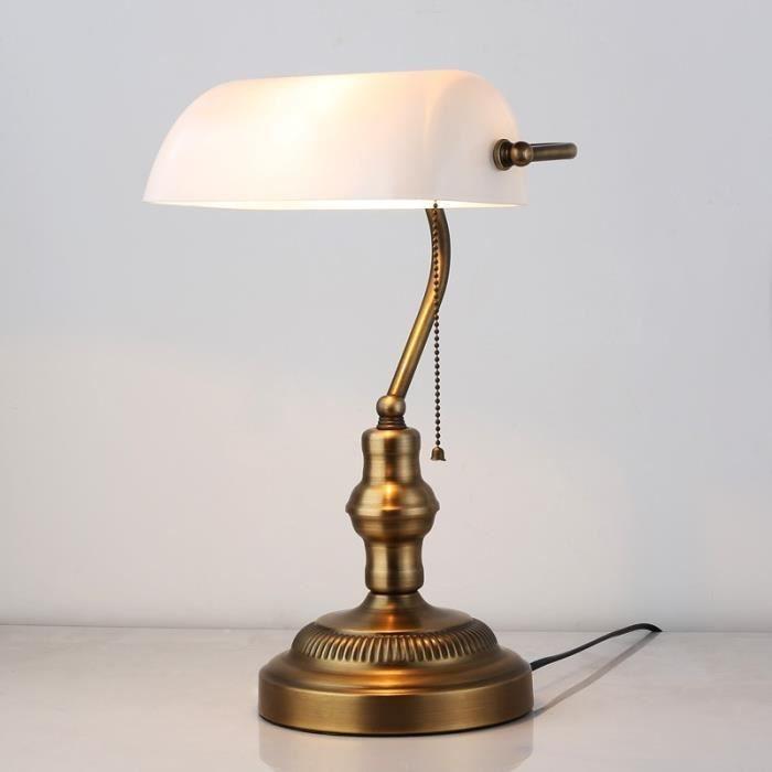 Stolní lampa - E27 - Bílá - Skleněné stínidlo - max. 40W - Současný styl