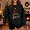 Women's Casual Long Sleeve Crewneck Christmas Graphic Sweatshirt Loose Fit Holiday Pullover