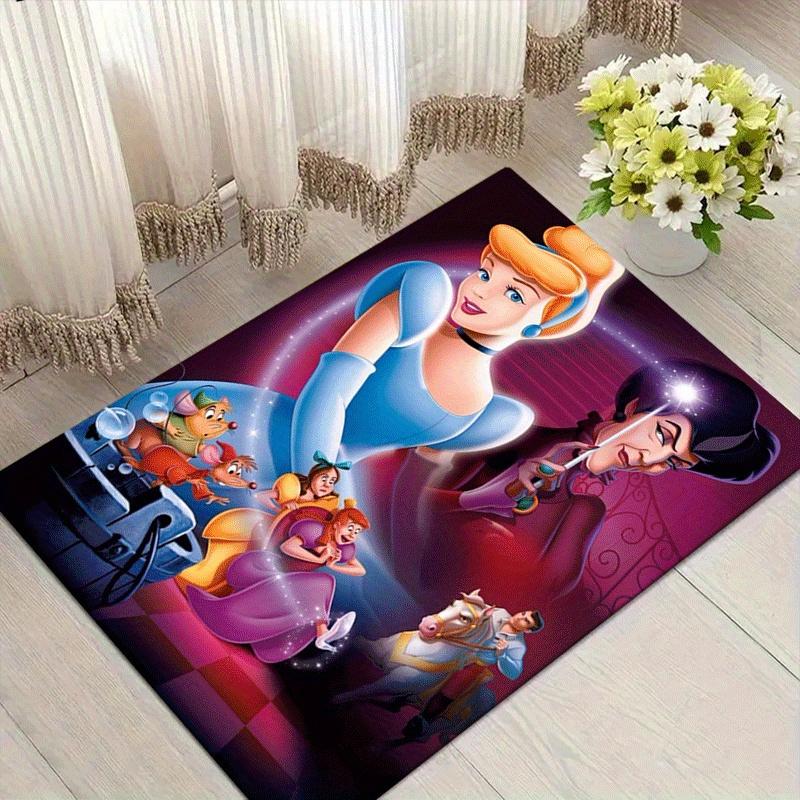 

1pc Cinderella Pattern Area Rug Soft Flannel Floor Mat for Living Room,Office,Bedroom and Carpet,Sofa Coffee Table Floor Mat 60cm by 90cm