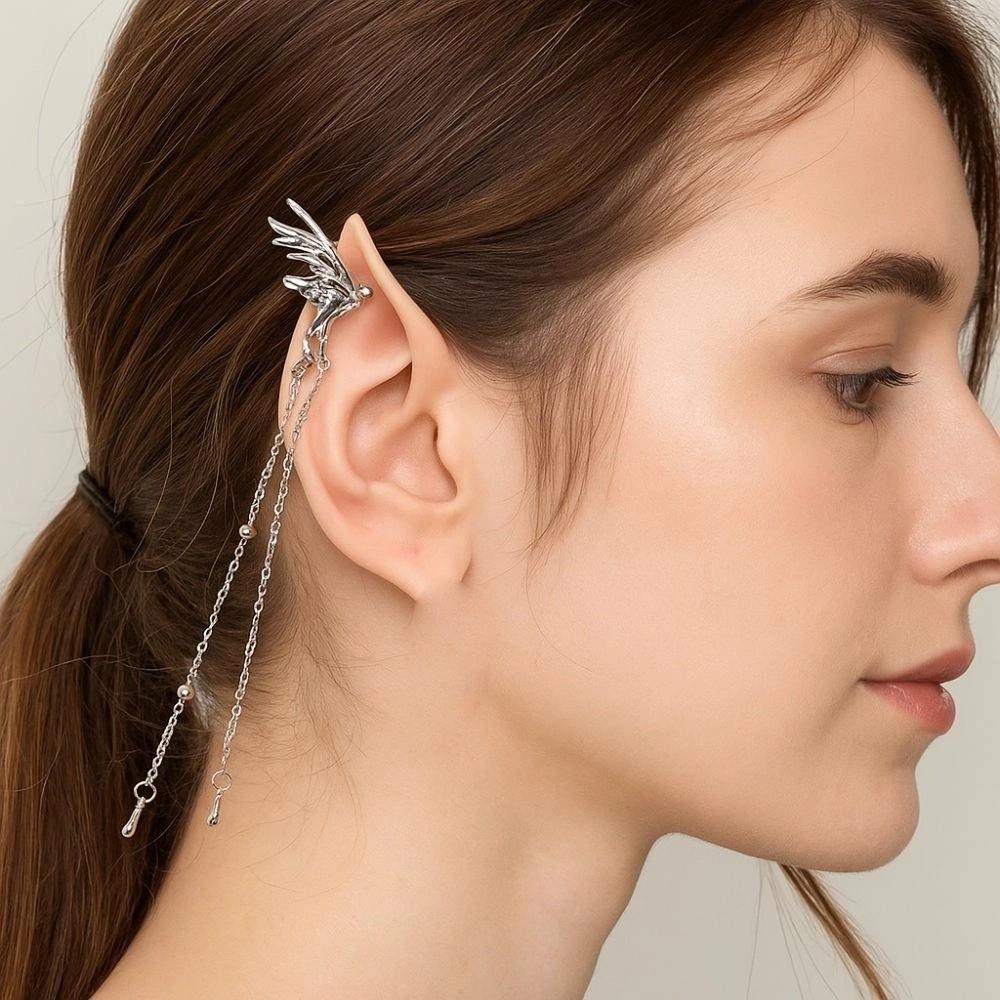 1pair Cross False Ears with Earring Ear Cuff Jewelry Cute Elf Ears  Role Play