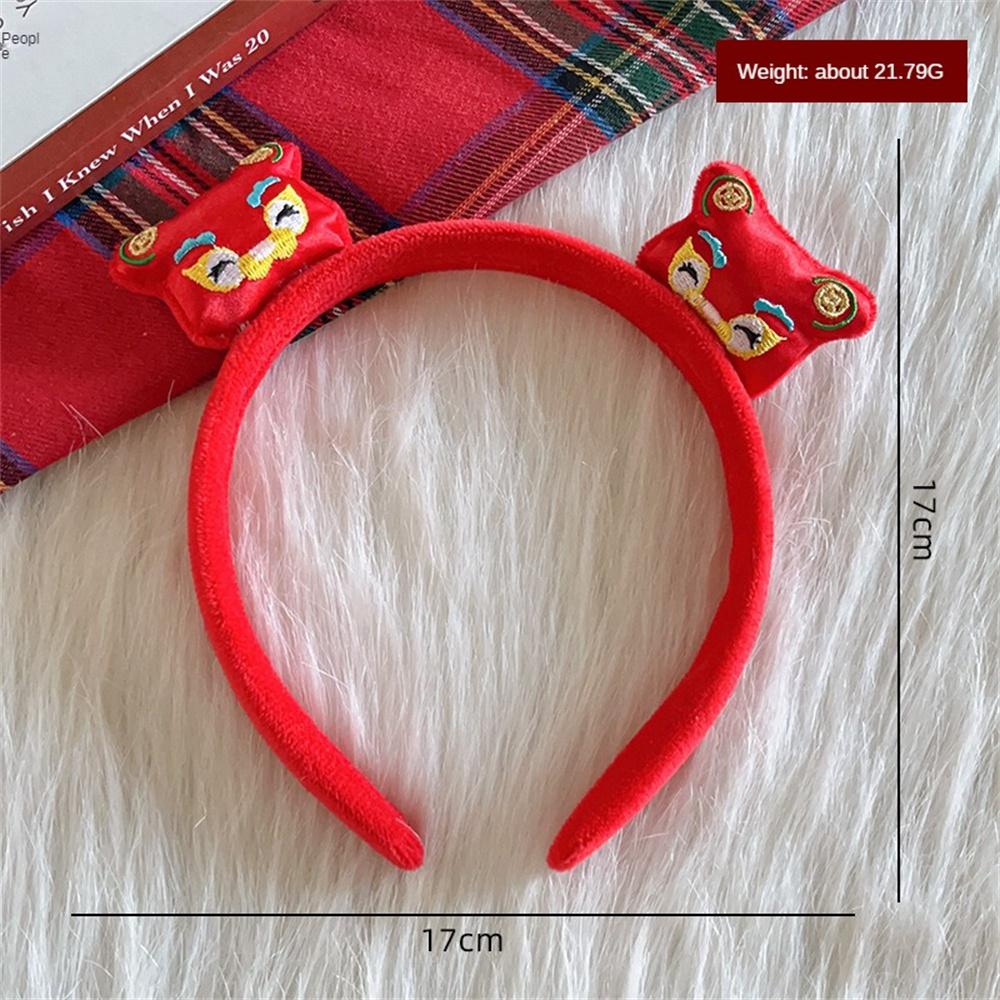 

1/3шт пов язка на голову з мультфільмом дракона для жінок, китайський новий рік, червоні пов язки для волосся, доросла дитина, плюшевий фестивальний головний убір, головний убір