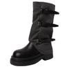 Fashion niche leather boots design sense retro thick heel short boots autumn new knight boots Martin boots French women's boots
