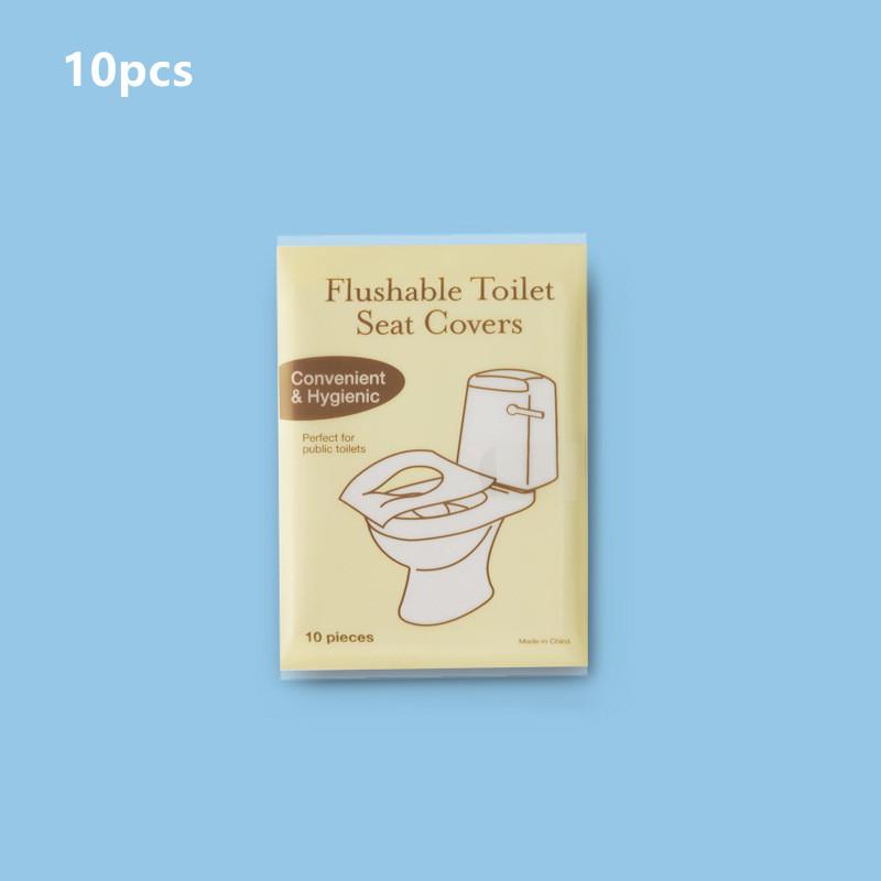 

Одноразовые чехлы на сиденье унитаза Портативные Дорожные Кемпинговые Эл Коврики для Туалета в Ванной Комнате Деградирующие Растворимые в Воде Чехлы для Унитаза Бумага 10PCS