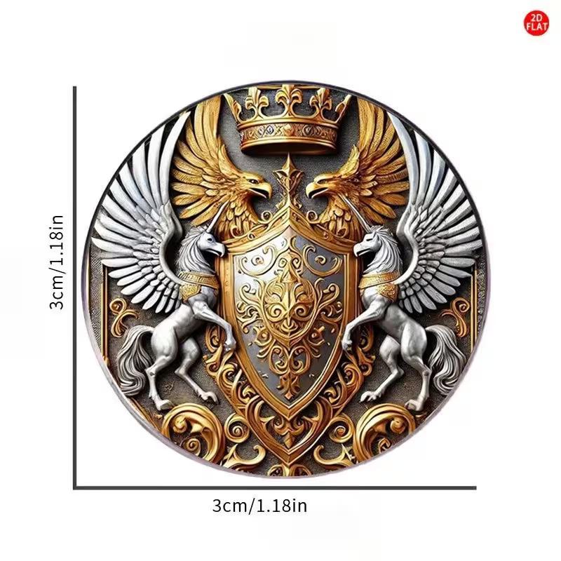 Středověký dvouhlavý orel Vintage kulatý odznak Brož pro ženy Doplněk ke kabátu Dárek