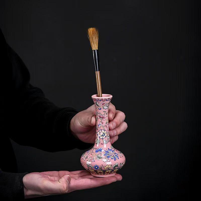 Enamel Flower Vase Decoration New Chinese Retro TV Cabinet Decoration Ceramic Minimalist Chinese Flower Arrangement Vase ZF517