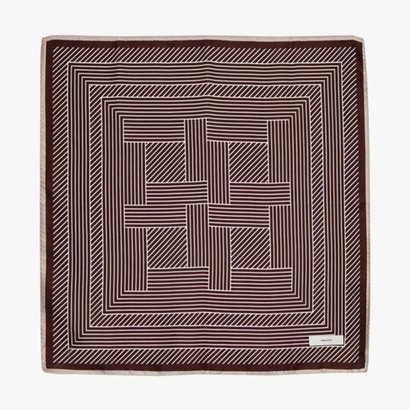 Healiote GEOMETRIC SCARF_BROWN